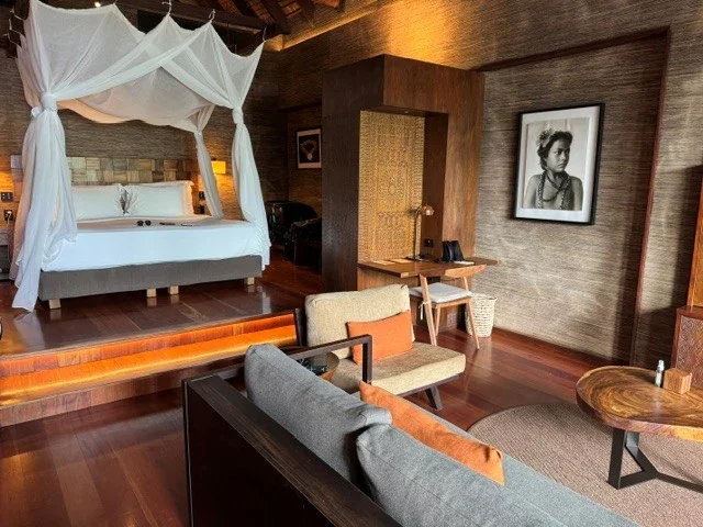 Luxury villa interior at Six Senses Fiji